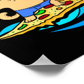 Hawaiian Cat Surfing auf Pizza Slice Poster (Ecke)