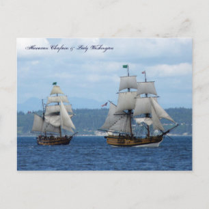 Hawaiian Chieftain & Lady Washington Postkarte