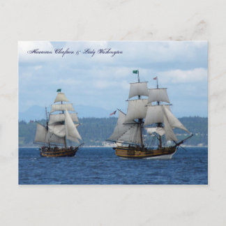 Hawaiian Chieftain & Lady Washington Postkarte