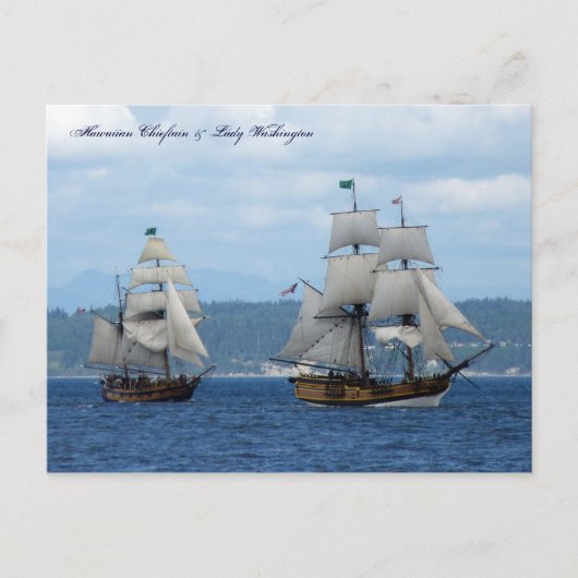 Hawaiian Chieftain & Lady Washington Postkarte (Vorderseite)