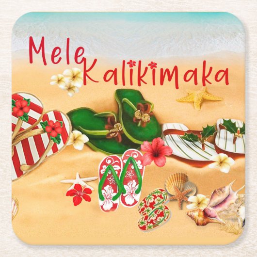 Hawaiian Christmas Beach Untersetzer (Vorderseite)