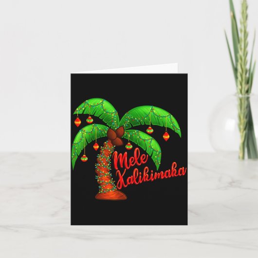 Hawaiian Christmas Mele Kalikimaka Coconut Tree Karte (Vorderseite)