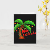 Hawaiian Christmas Mele Kalikimaka Coconut Tree Karte (Gelbe Blume)
