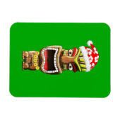 Hawaiian Christmas Santa Tiki Magnet (Horizontal)