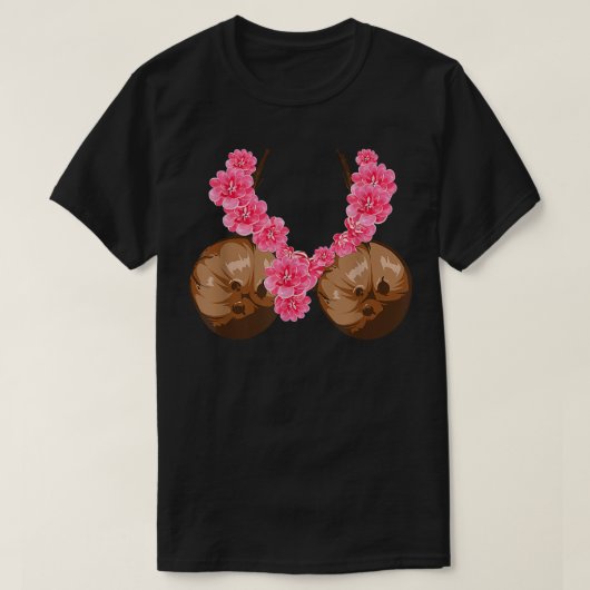 Hawaiian Coconut Bra Shirt Cool Halloween Blume (Design vorne)