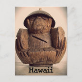 Hawaiian Coconut Monkey Bank Retro Kitsch Postkarte (Vorderseite)