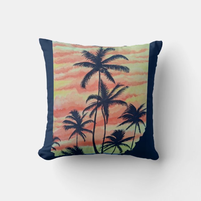 Hawaiian Coconut Palms Kissen (Vorderseite)