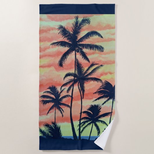 Hawaiian Coconut Palms Strandtuch (Vorderseite)