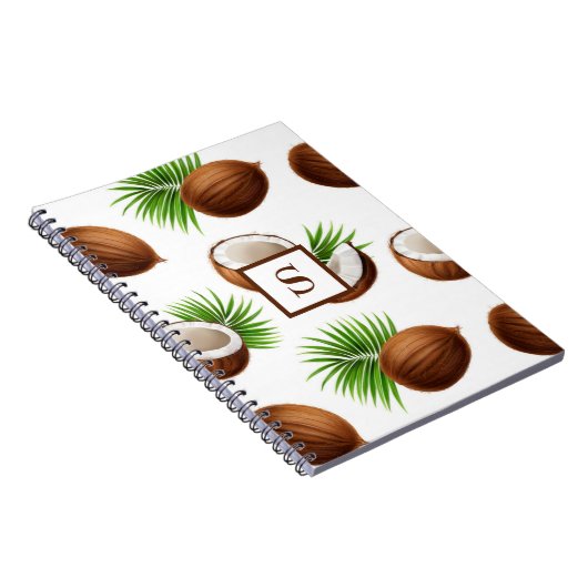 Hawaiian Coconuts Monogram tropisch Notizblock (Rechte Seite)