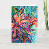 Hawaiian Croton Tropical Pflanze Card Karte (Vorderseite)