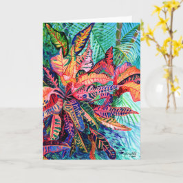 Hawaiian Croton Tropical Pflanze Card Karte