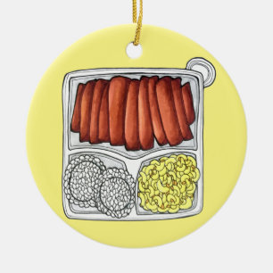 Hawaiian Cuisine Plunch Rice Makaroni Salad Keramik Ornament