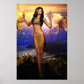 Hawaiian Dancer Sunrise Poster (Vorne)