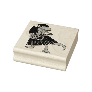 Hawaiian Dinosaur Ukulele Gummistempel