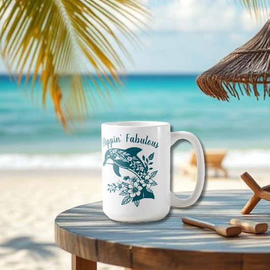 Hawaiian Dolphin Flippin' fabelhaft Aquamarin Kaffeetasse