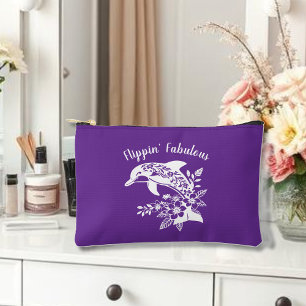 Hawaiian Dolphin Flippin' fabelhaftes Lila Zubehörtasche