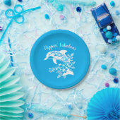 Hawaiian Dolphin Flippin' Fabulous Blue Pappteller (Party)