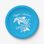 Hawaiian Dolphin Flippin' Fabulous Blue Pappteller (Vorderseite)