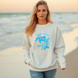 Hawaiian Dolphin Flippin’ Fabulous Light Blue Sweatshirt