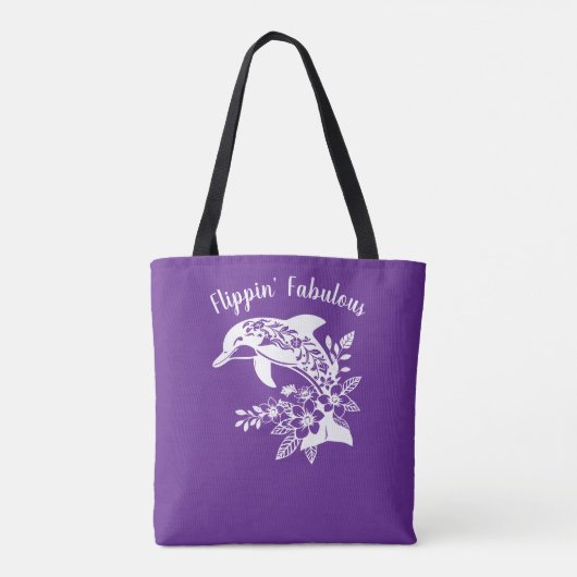 Hawaiian Dolphin-Flippin' Fabulous-Lila Tasche (Rückseite)