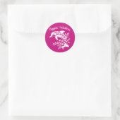 Hawaiian Dolphin Flippin Fabulous-Pink Runder Aufkleber (Tasche)