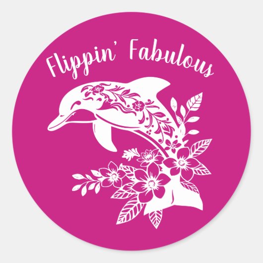 Hawaiian Dolphin Flippin Fabulous-Pink Runder Aufkleber (Vorderseite)