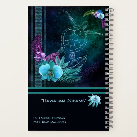 Hawaiian Dreams Notebook Notizblock (Rückseite)