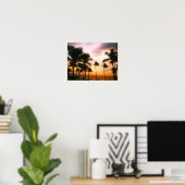 Hawaiian Exotic Beach Palm Trees Poster (Heimbüro)