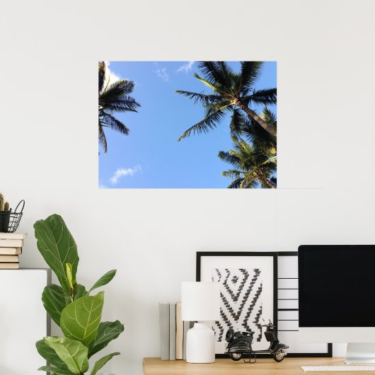 Hawaiian Exotic Beach Palm Trees Poster (Heimbüro)