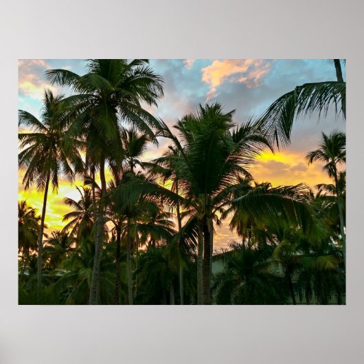 Hawaiian Exotic Beach Palm Trees Poster (Vorne)