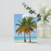 Hawaiian Exotic Beach Palm Trees Postkarte (Stehend Vorderseite)
