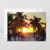 Hawaiian Exotic Beach Palm Trees Sunset Postkarte (Vorne/Hinten)