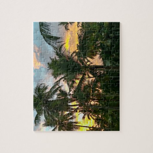 Hawaiian Exotic Beach Palm Trees Sunset Puzzle (Vertikal)