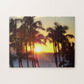 Hawaiian Exotic Beach Palm Trees Sunset Puzzle (Horizontal)