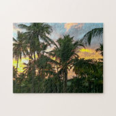 Hawaiian Exotic Beach Palm Trees Sunset Puzzle (Horizontal)