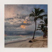 Hawaiian Exotic Beach Palmen & Sunrise Puzzle (Vertikal)