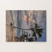 Hawaiian Exotic Beach Palmen & Sunrise Puzzle (Horizontal)
