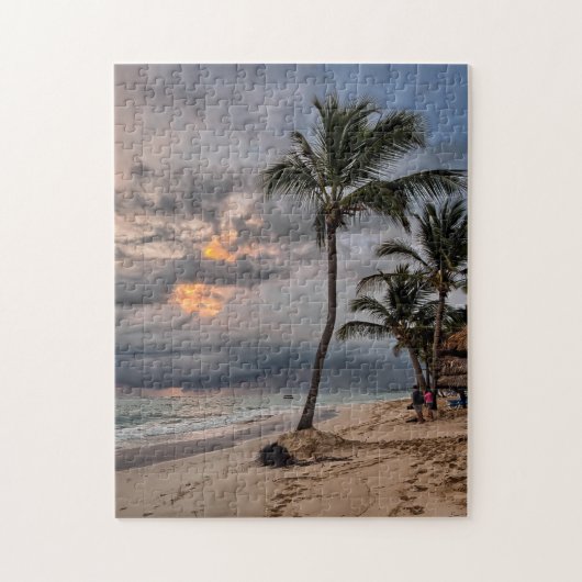 Hawaiian Exotic Beach Palmen & Sunrise Puzzle (Vertikal)