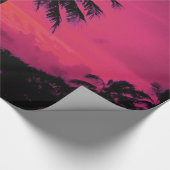 Hawaiian Exotic Palm Tree Silhouette Geschenkpapier (Ecke)