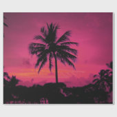 Hawaiian Exotic Palm Tree Silhouette Geschenkpapier (Flach)