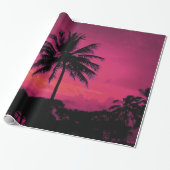 Hawaiian Exotic Palm Tree Silhouette Geschenkpapier (Ungerollt)