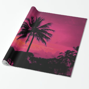 Hawaiian Exotic Palm Tree Silhouette Geschenkpapier