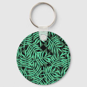Hawaiian Exotic tropischen Palm Leaf Türkis Schwar Schlüsselanhänger
