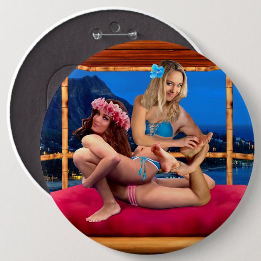 HAWAIIAN FANTASY WRESTLING BUTTON (Vorne & Hinten)