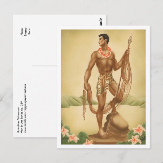 Hawaiian Fisherman Postkarte (Vorne/Hinten)