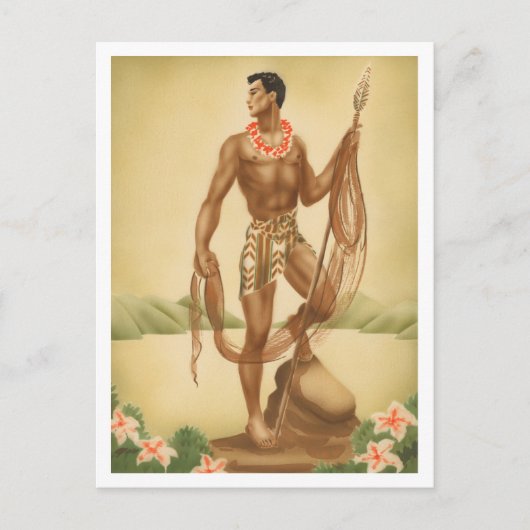 Hawaiian Fisherman Postkarte (Vorderseite)