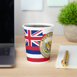 Hawaiian Flag & Seal, Flag of Hawaii Pappbecher