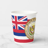 Hawaiian Flag & Seal, Flag of Hawaii Pappbecher (Vorderseite)
