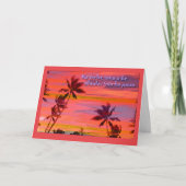 Hawaiian Flaming Pathway Sunset Palm Trees Karte (Vorderseite)