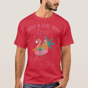 Hawaiian Flamingo Just A Girl, der Weihnachten Lie T-Shirt